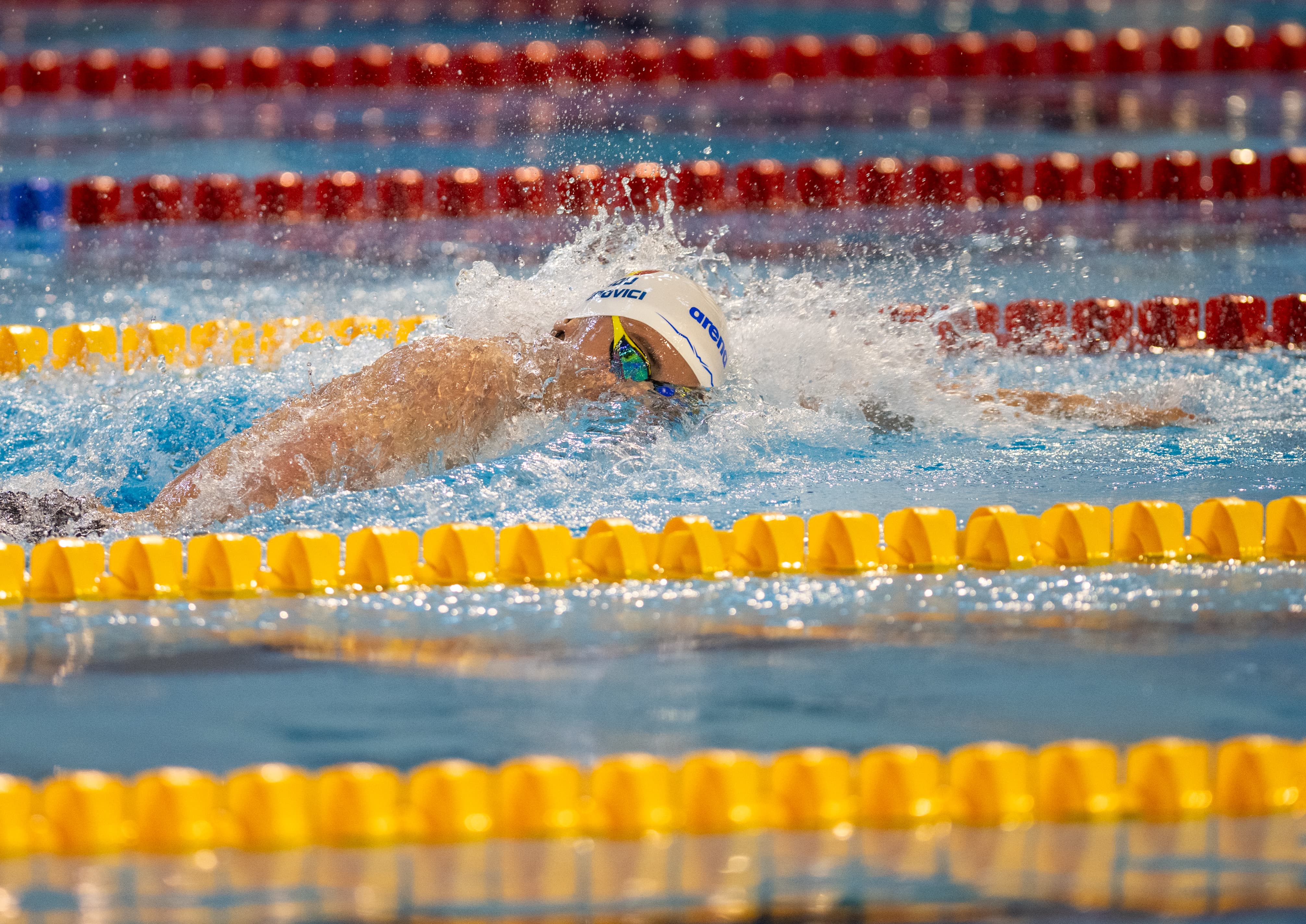 David Popovici, la proba de 100m liber din cadrul Campionatelor Naționale de la Otopeni (foto: Raed Krishan / GOLAZO)