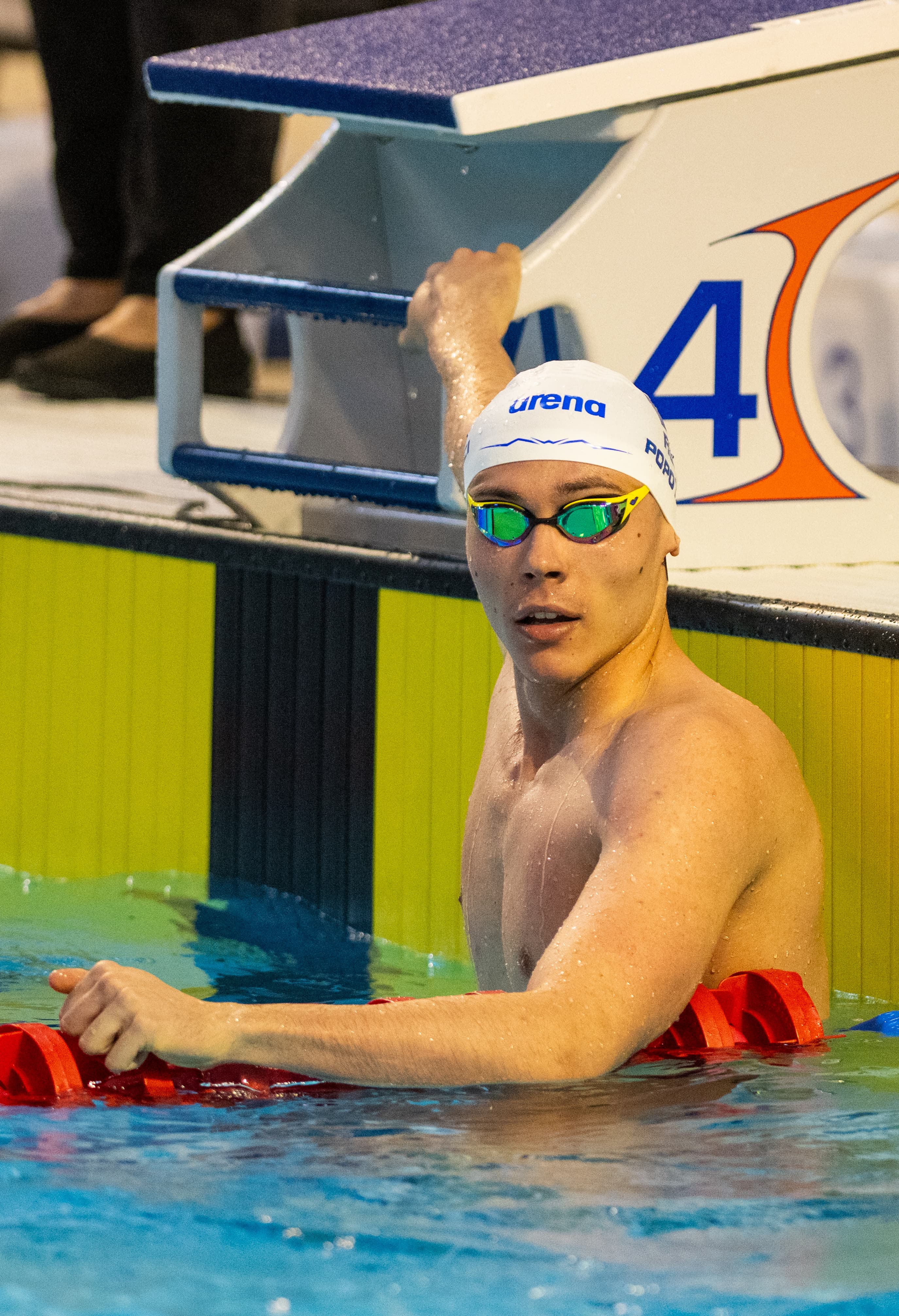 David Popovici, la proba de 100m liber din cadrul Campionatelor Naționale de la Otopeni (foto: Raed Krishan / GOLAZO)