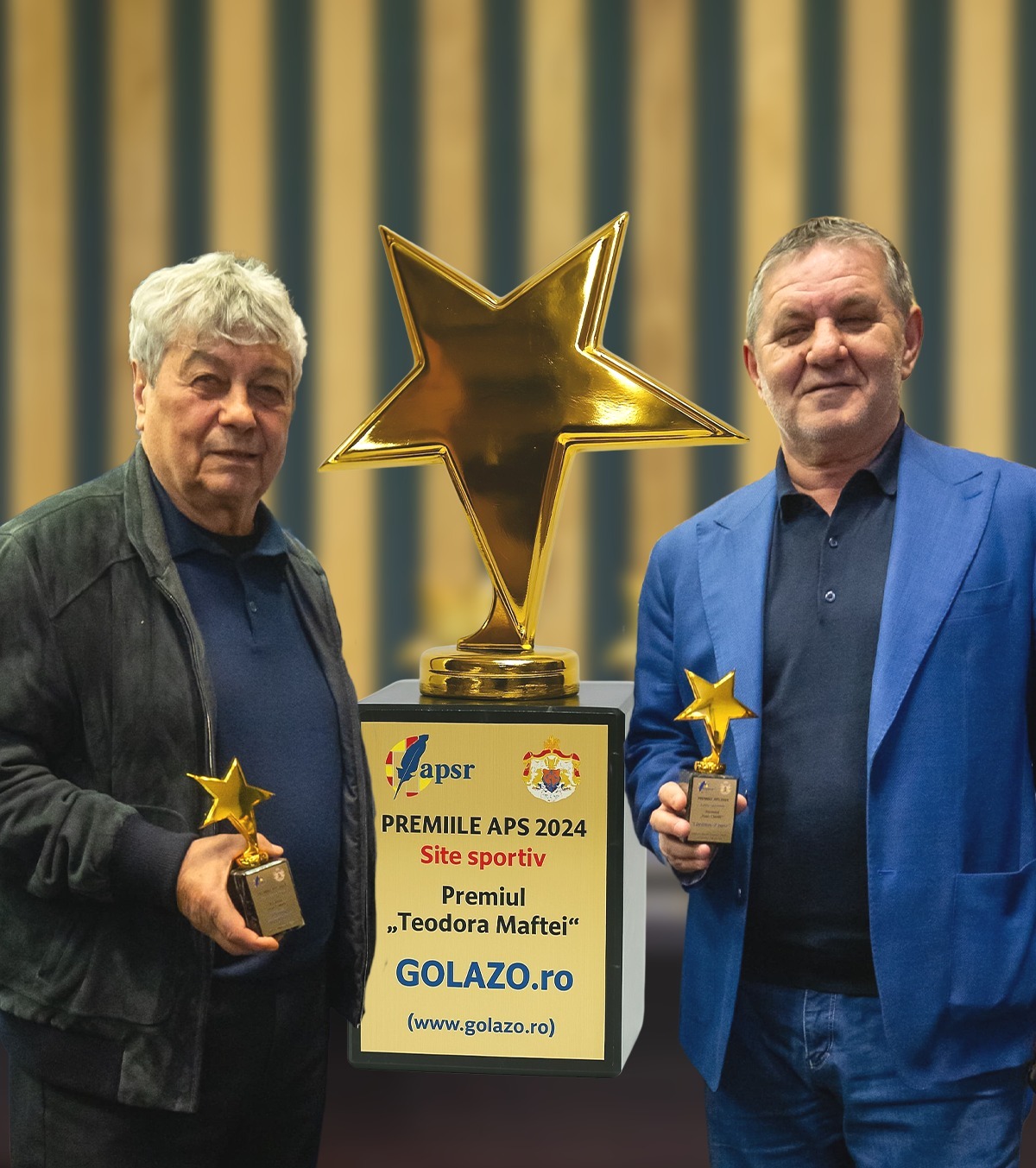 GOLAZO.RO, PREMIAT LÂNGĂ LUCESCU ȘI LĂCĂTUȘ  Trofeul pentru  cel mai bun site , acordat de Asociația Presei Sportive, a fost câștigat de GOLAZO.ro
