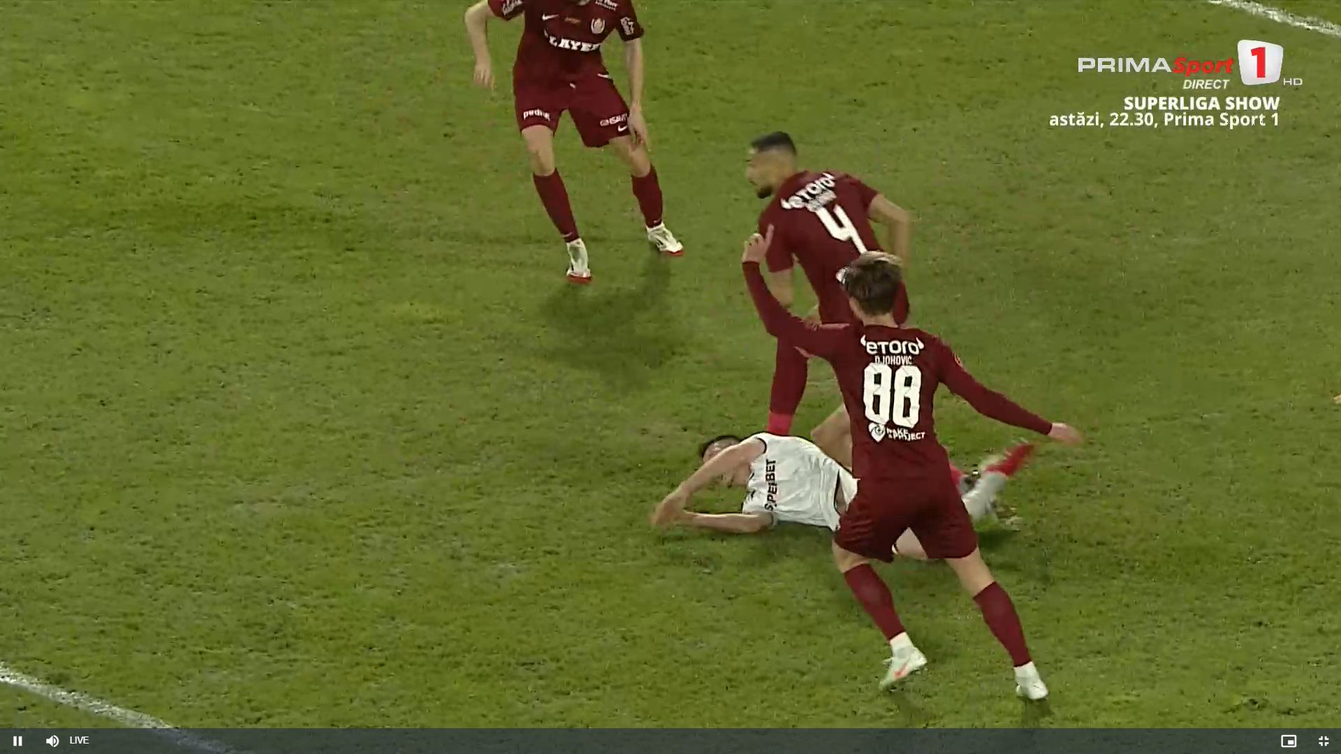 CFR - Rapid, al doilea galben pentru Kait, anulat. Captură Prima Sport