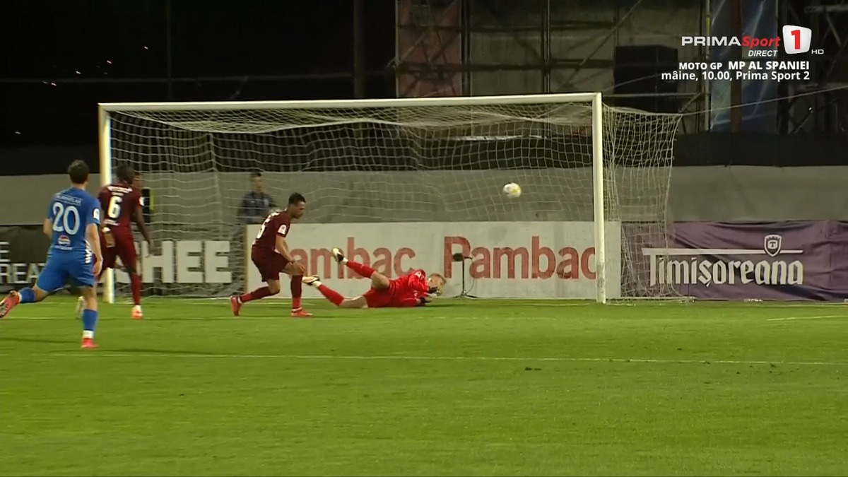 Denis Alibec, supergol în CFR Cluj - Farul/ Foto: captură ecran Prima Sport.jpeg
