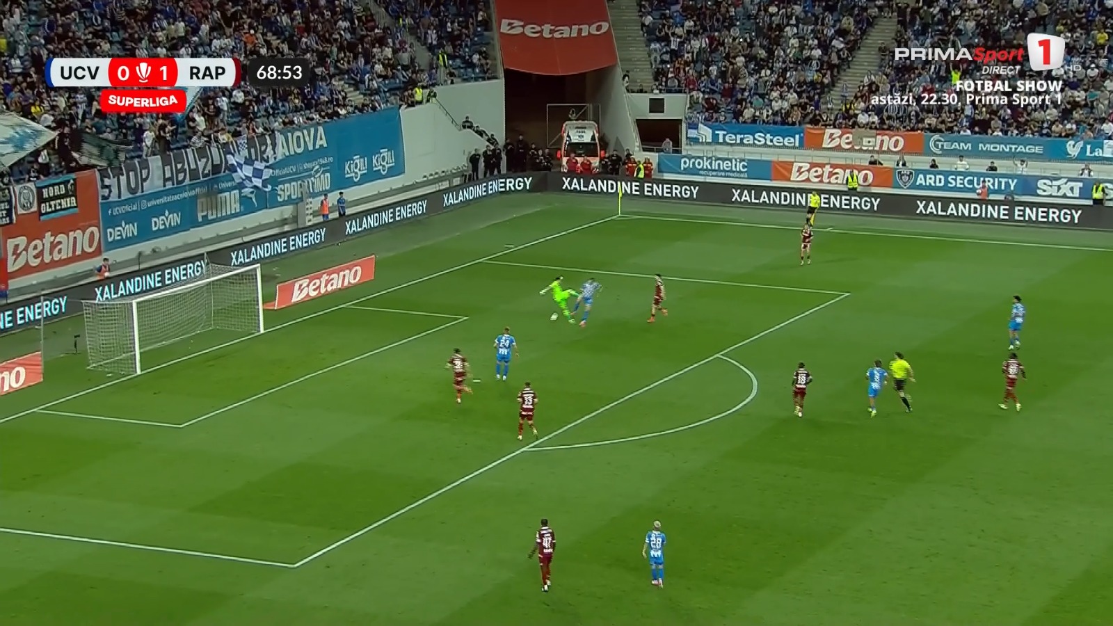 Gafa lui Marian Aioani din Craiova - Rapid 1-2 (foto: captură Prima Sport)