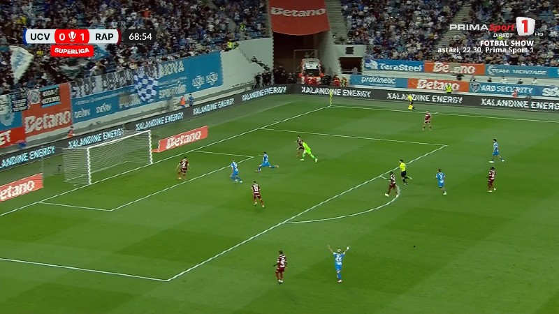 Gafa lui Marian Aioani din Craiova - Rapid 1-2 (foto: captură Prima Sport)