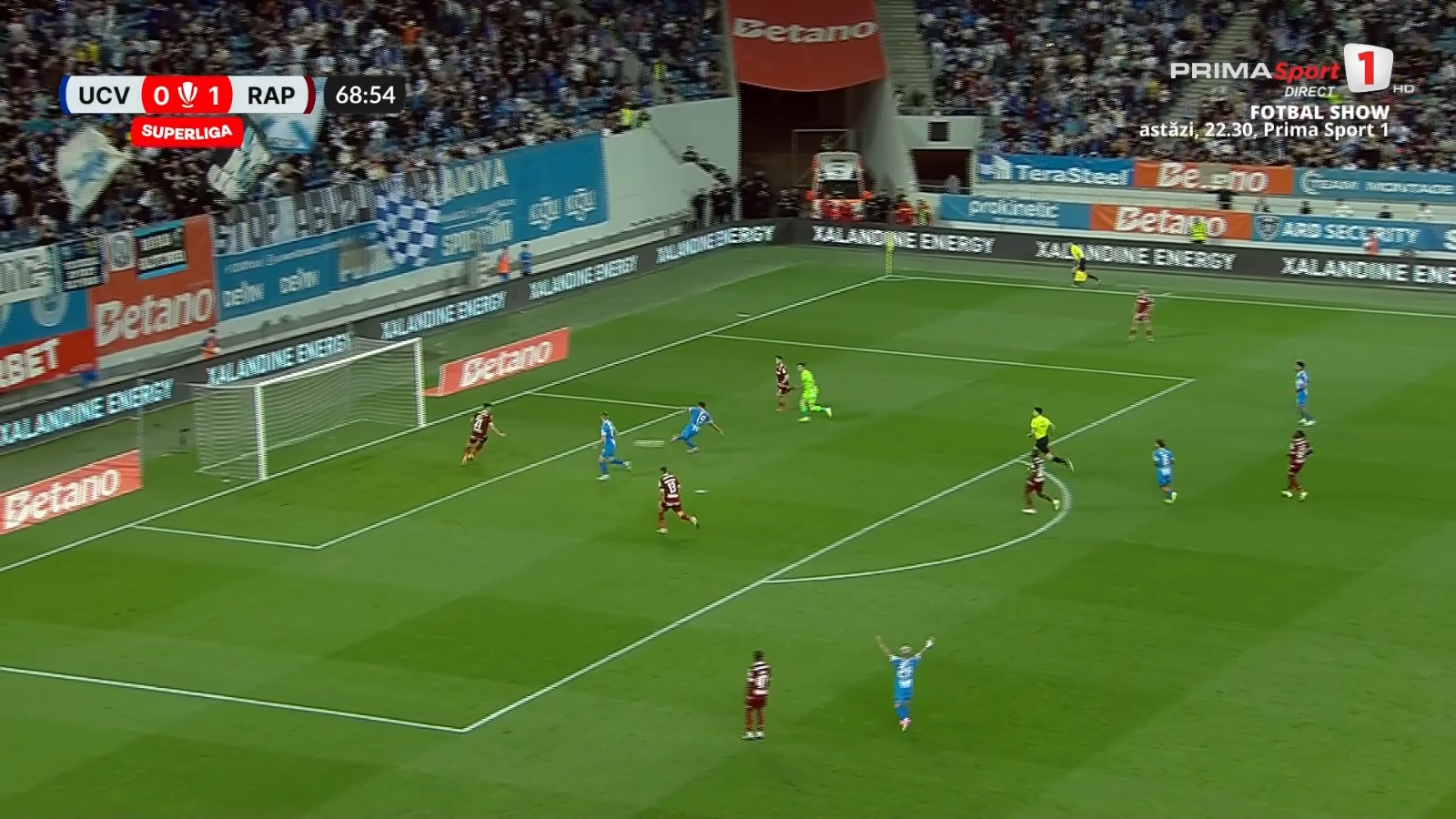 Gafa lui Marian Aioani din Craiova - Rapid 1-2 (foto: captură Prima Sport)
