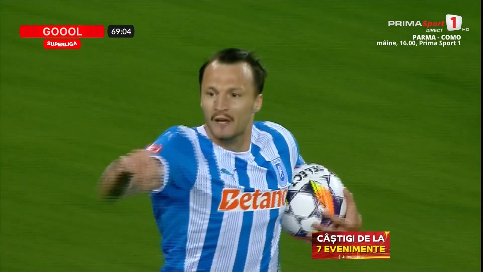 Gafa lui Marian Aioani din Craiova - Rapid 1-2 (foto: captură Prima Sport)