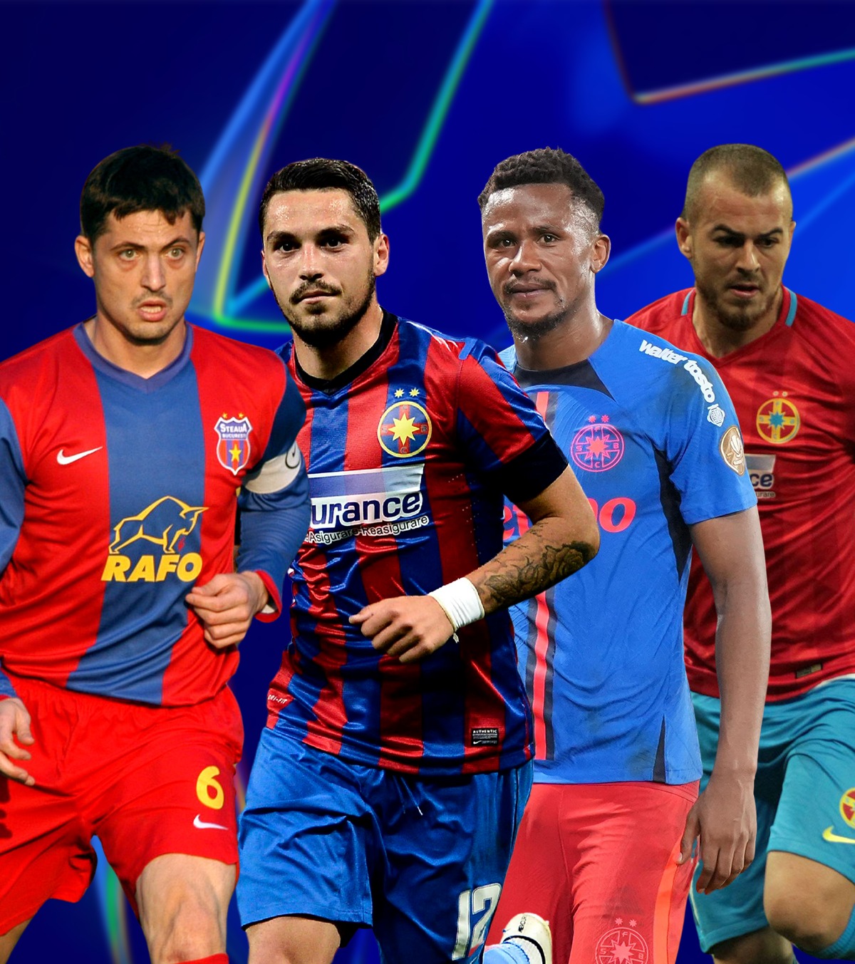 Are FCSB echipă de Champions League?  Cum arată duelul direct, pe fiecare post, dintre actualul lot și cele din   2013 și 2008 , când echipa s-a calificat în UCL