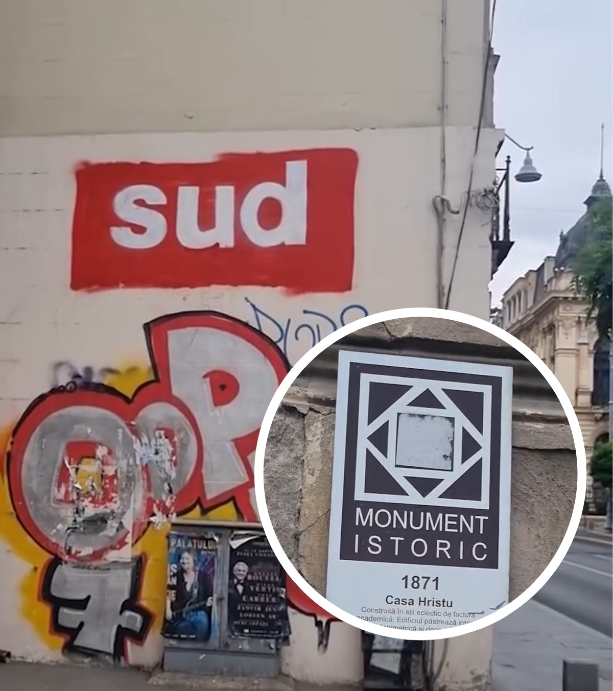 Sud Dinamo, act de vandalism Fanii „câinilor” au pictat cu graffiti un monument istoric din București
