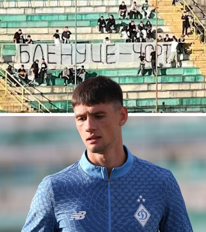 Contestat din nou în Ucraina Ultrașii lui Dinamo Kiev continuă să-l atace pe Blănuță! Ce mesaj a apărut la meciul cu Karpaty Lviv