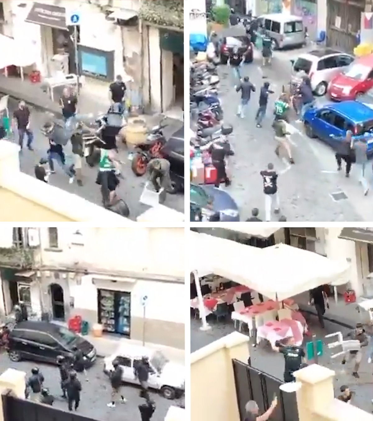 Incidente în Napoli VIDEO Bătăi și focuri de armă pe străzi, înaintea meciului din Liga Campionilor