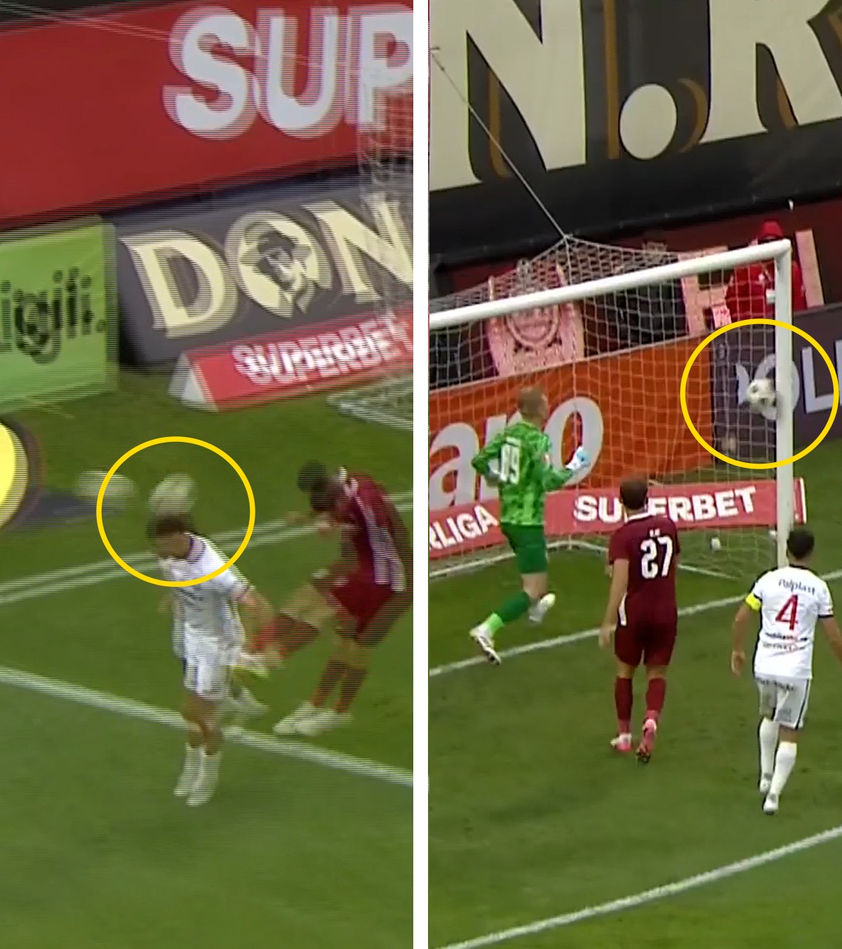 Albu, câtă precizie! FOTO. Jucătorul lui FC Hermannstadt a înscris în Gruia cu o execuție spectaculoasă » Ce a reclamat CFR Cluj