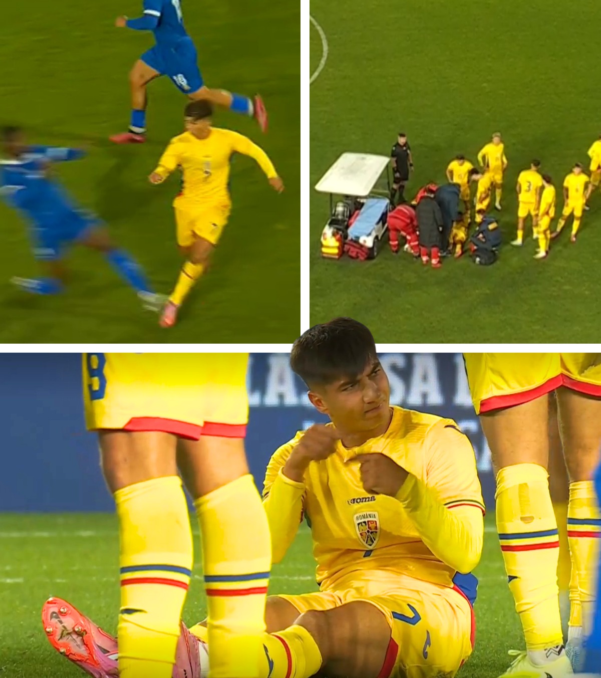 Panică la Dinamo FOTO. Musi, schimbat la naționala U21 după o intrare inconștientă! Incert pentru derby-ul cu Rapid