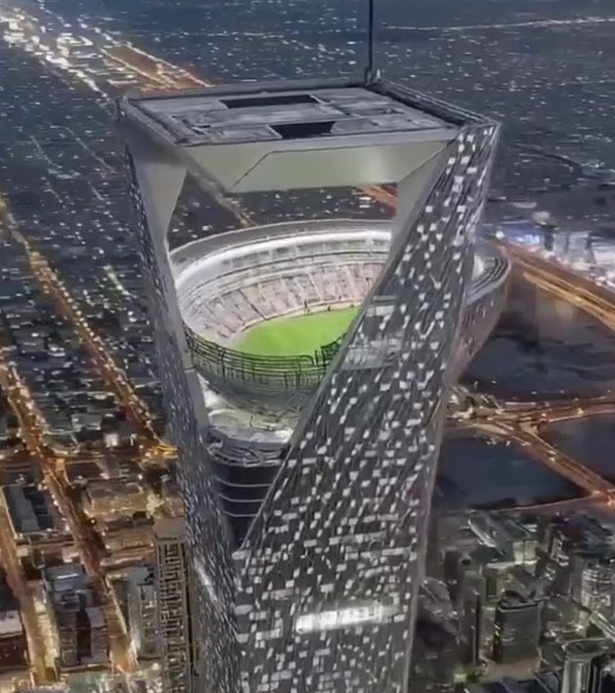 Fake! Cum a păcălit lumea întreagă! „Stadionul” de pe zgârie-nori a fost preluat peste tot. Creat în pat cu AI în două minute