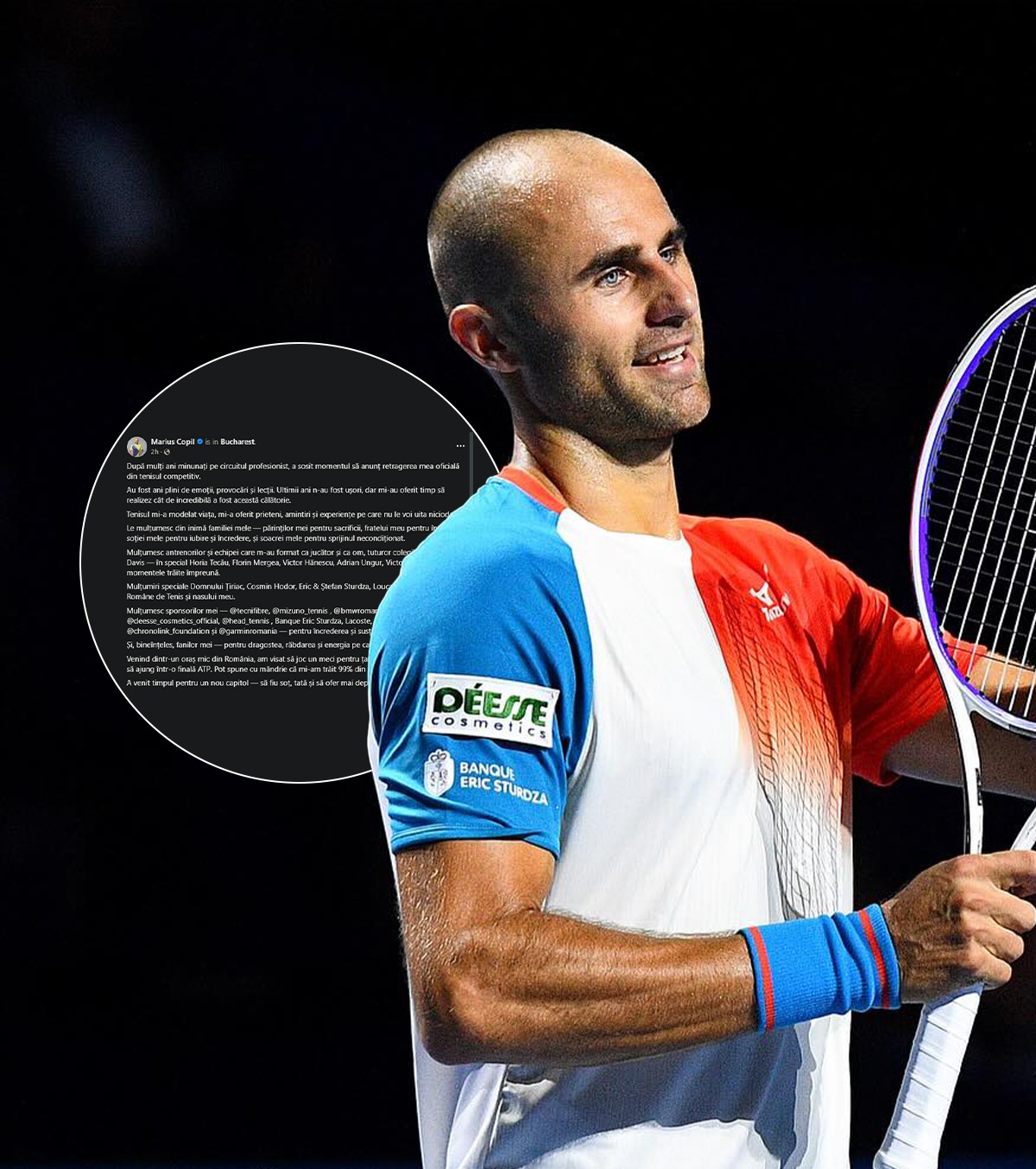 Marius Copil se retrage FOTO. Anunțul făcut de tenismenul român: „Mi-am trăit 99% din vis” » Suma încasată de-a lungul carierei