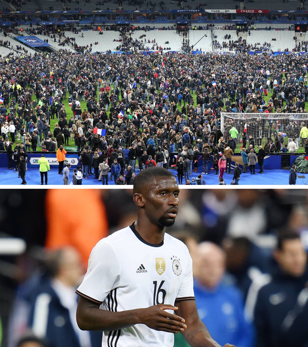 A rămas cu traume Antonio Rudiger, despre atacurile teroriste de la meciul Franța - Germania: „A fost un șoc imens” » Trei atacatori s-au detonat lângă stadion
