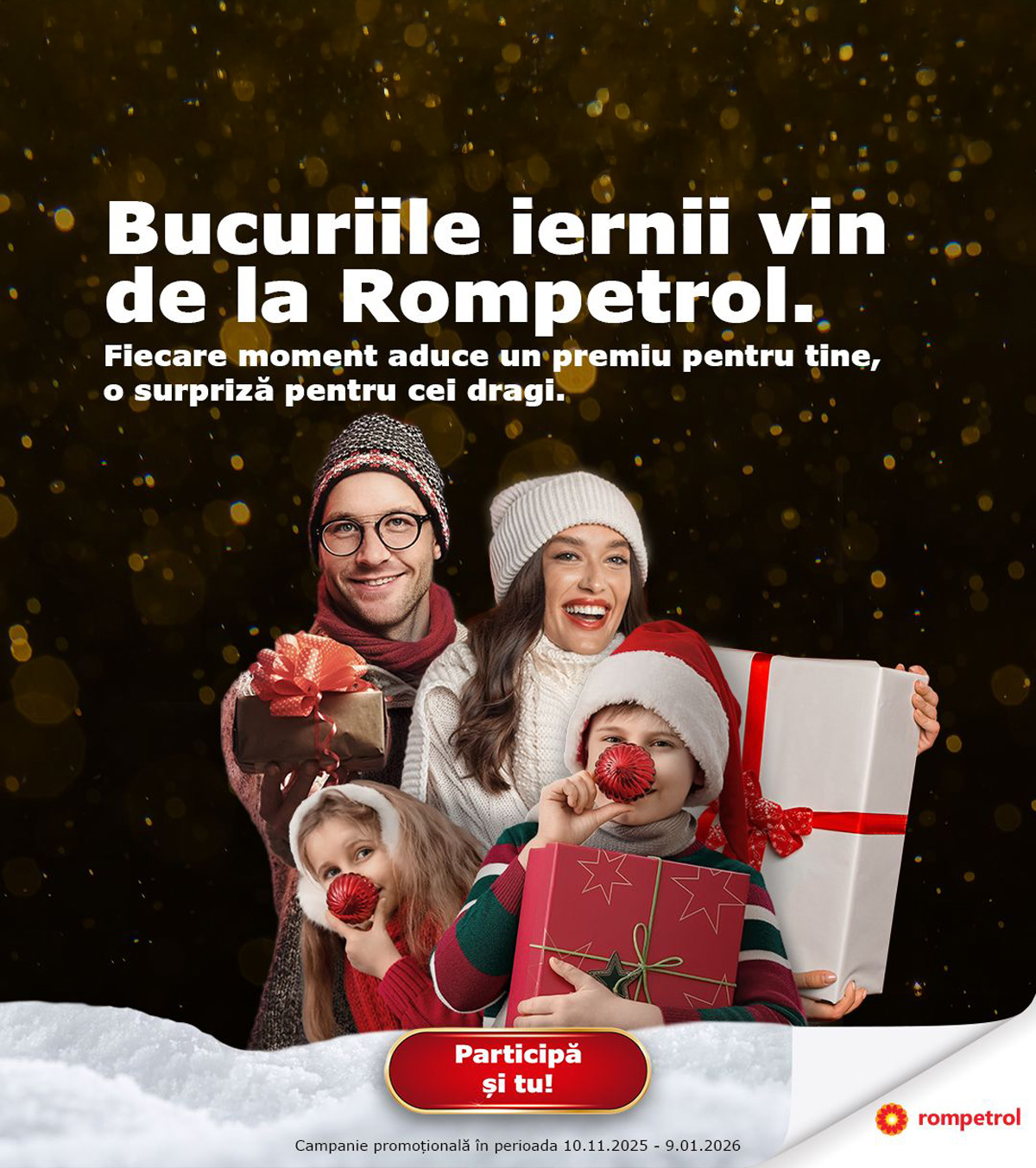 Iarna aceasta, fiecare oprire la Rompetrol poate aduce bucurii pentru tine sau cei dragi ție”