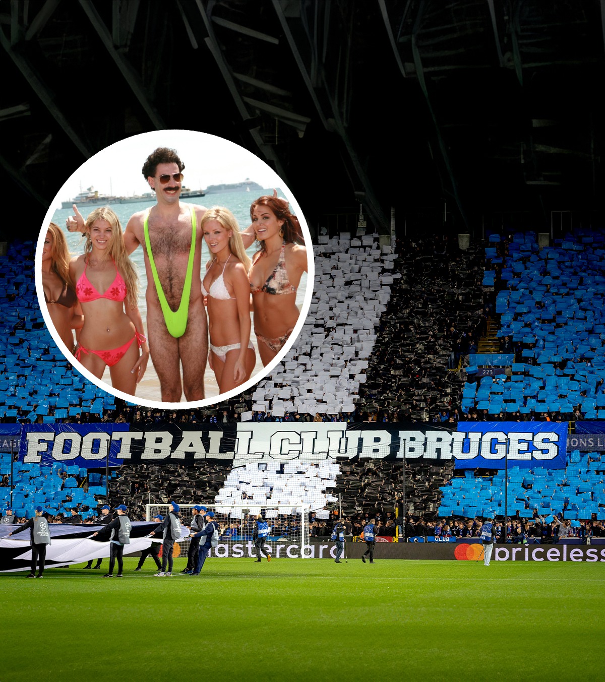 Scandal cu „Borat” în Liga Campionilor Trei suporteri, arestați după ce s-au deghizat în personajul care a ironizat Kazahstanul