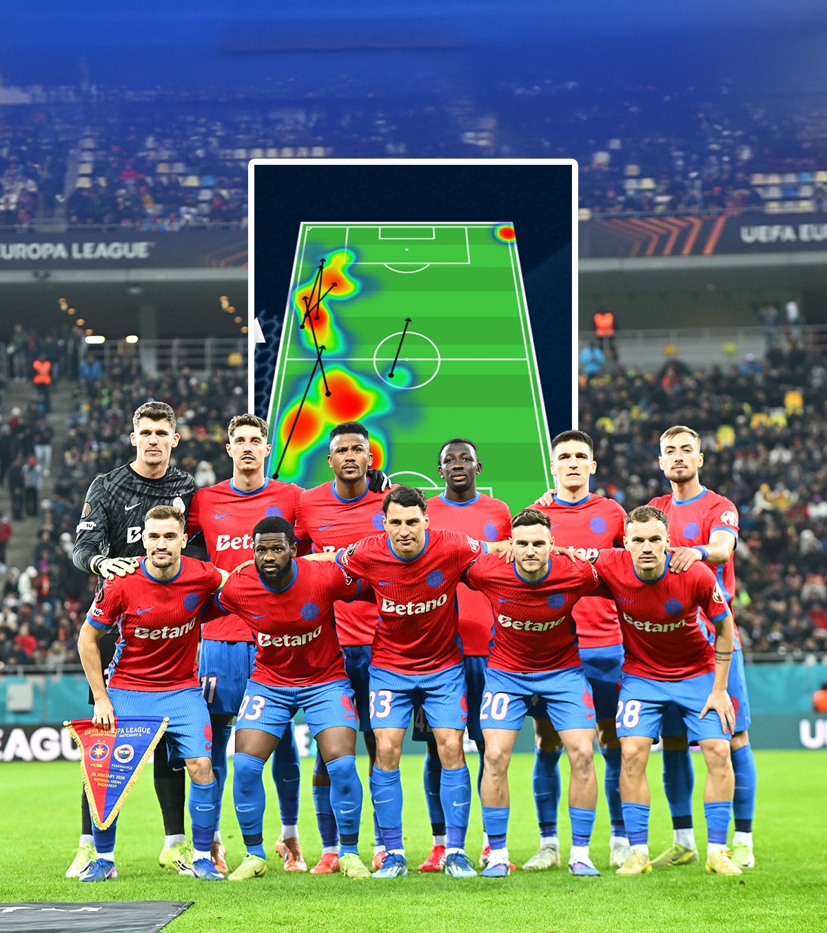 FCSB și-a găsit gladiator Raportul meciului cu Fenerbahce arată că un jucător al campioanei și-a distrus adversarii în dueluri