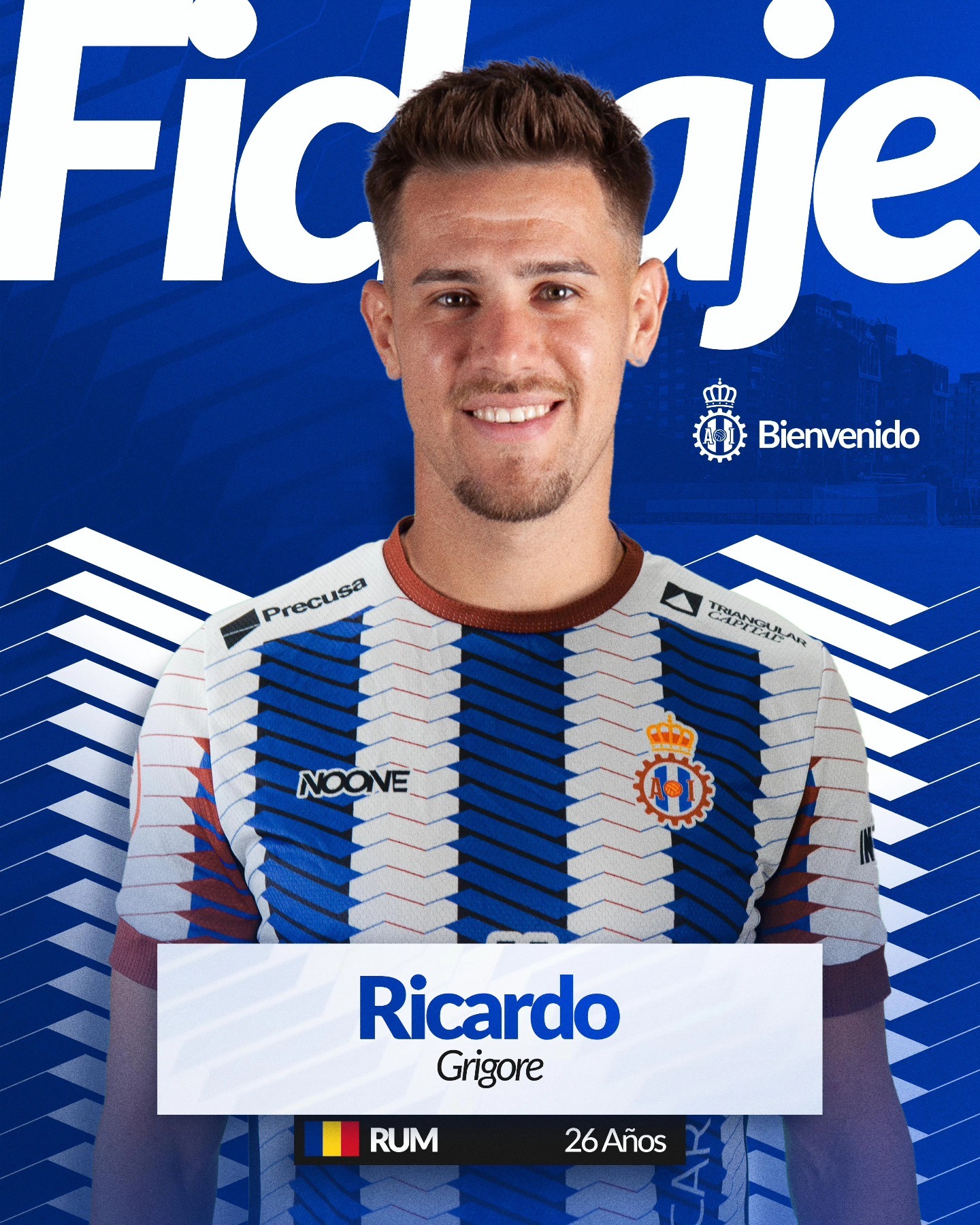 A ajuns iar în Liga 3 din Spania! Ricardo Grigore, fotbalist cu peste 100 de meciuri la Dinamo, a semnat cu  Real Aviles