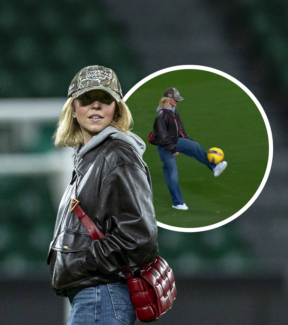 „E mai bună decât Drăgușin!” FOTO. Internetul a „explodat” după ce Sydney Sweeney a coborât pe gazon la meciul lui Sporting. Ce a făcut actrița