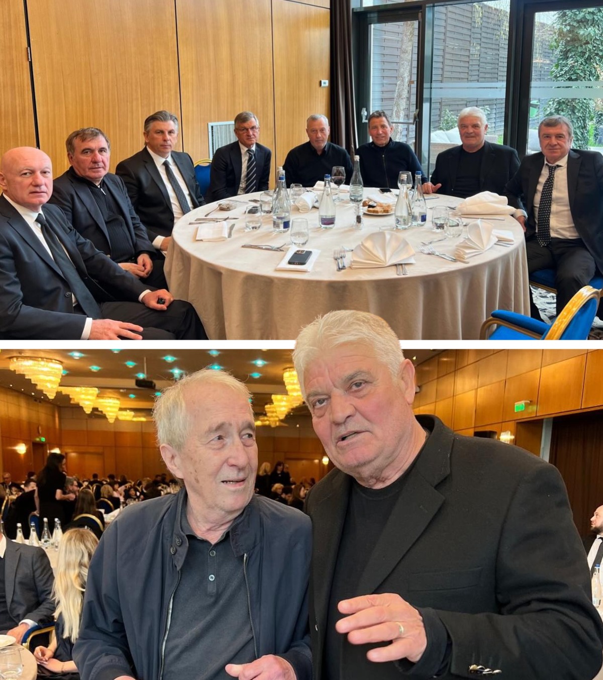 La masă cu Valentin Ceaușescu FOTO: Ioan Andone, alături de fiul fostului dictator, după înhumarea lui Lucescu + Cine a mai fost alături de ei