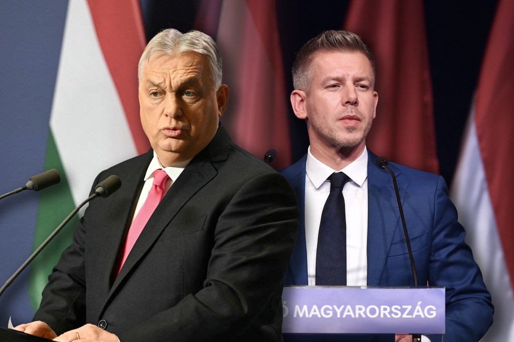 Fostul premier ungar Victor Orban și Peter Magyar, înlocuitorul său
