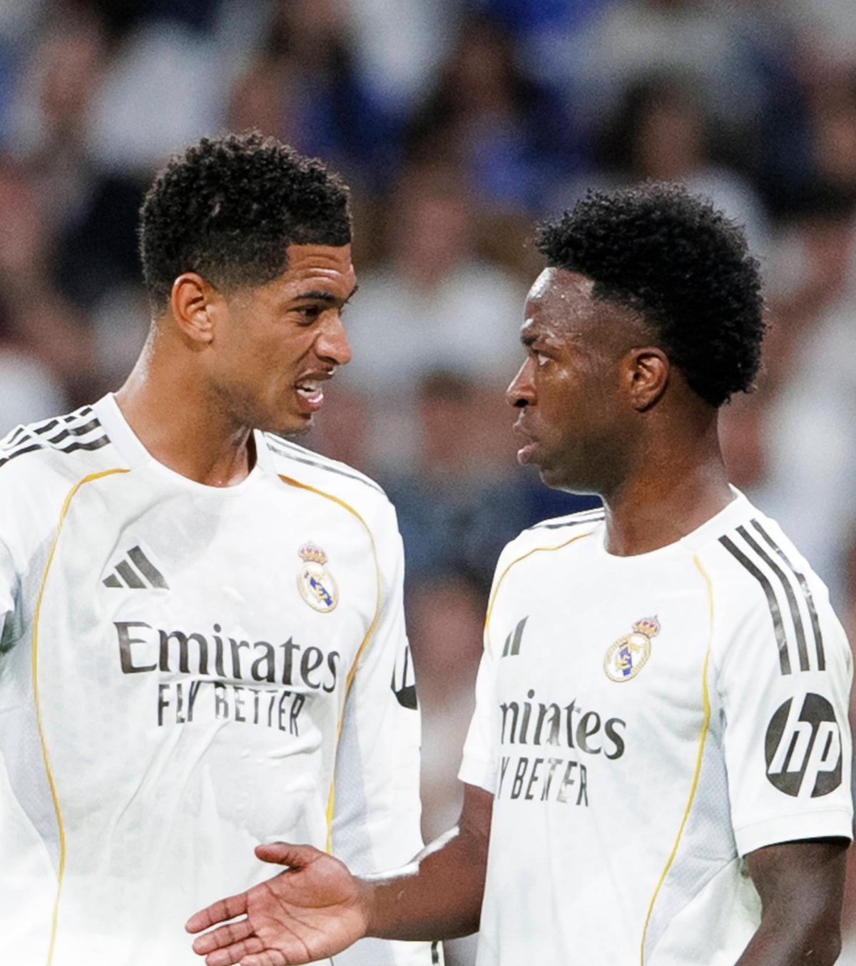 Contre dure la Real Madrid FOTO. Vinicius și Bellingham, reproșuri și neînțelegeri în meciul cu Bayern: „Ce vrei?! Taci din gură!”