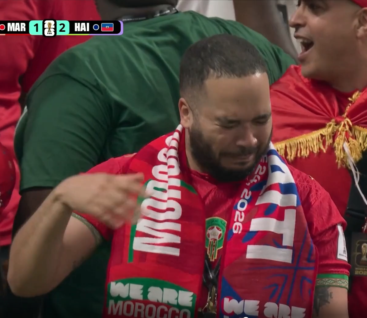 Uluit de adversar FOTO.  Reacția inedită a unui fan din Maroc, după golul fabulos marcat de Haiti la CM 2026