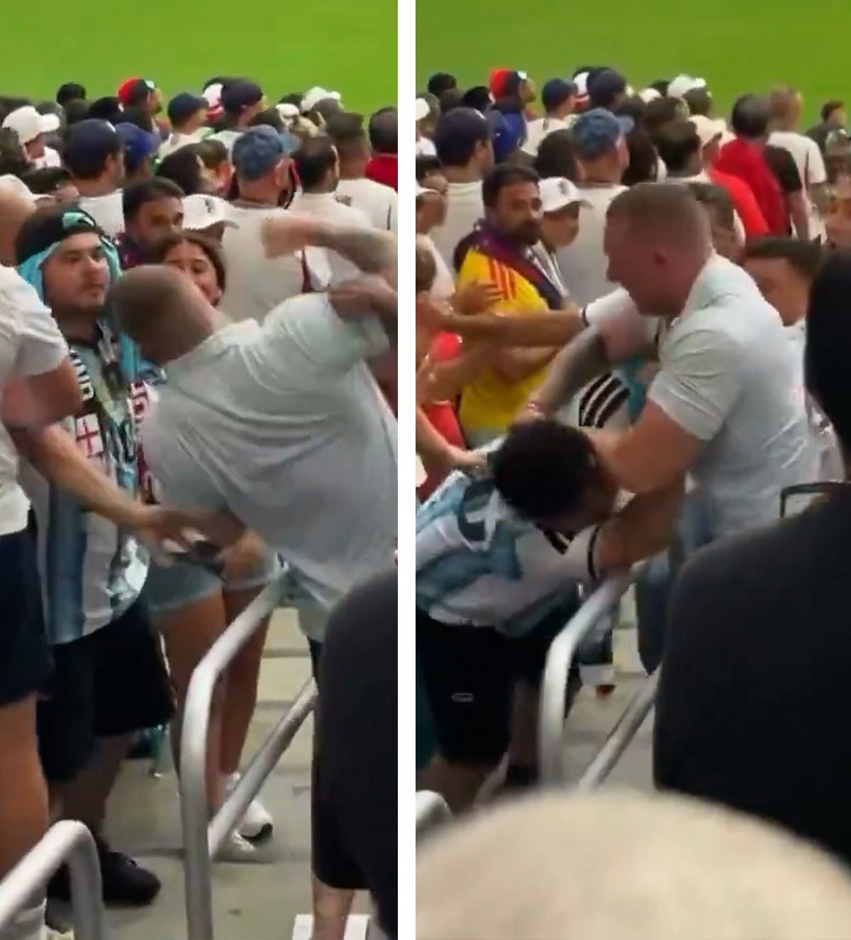 Se simte tensiunea semifinalei VIDEO. Fanii Argentinei și ai Angliei și-au împărțit pumni la CM 2026