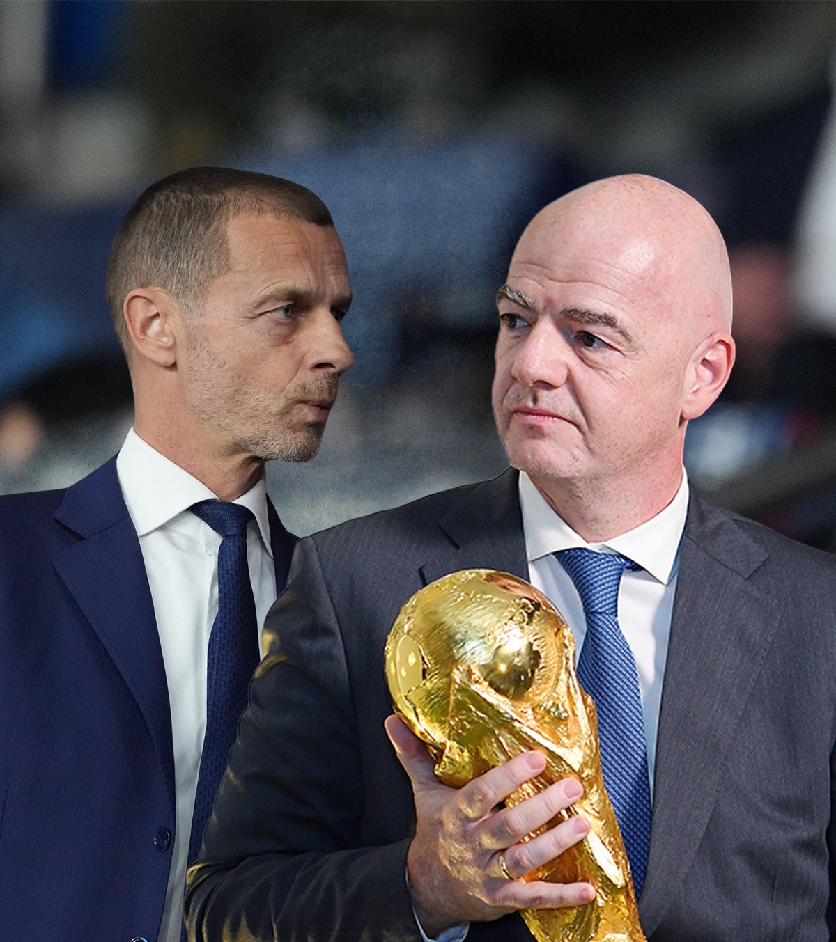 Aleksander Ceferin, șeful UEFA, și Gianni Infantino, șeful FIFA FOTO Montaj GOLAZO.ro/Imago
