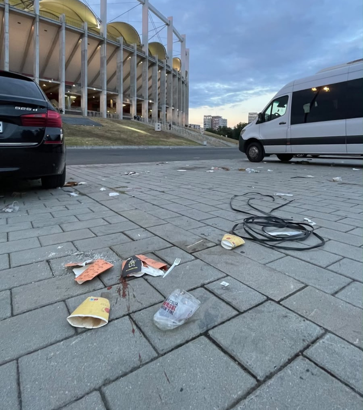 Au uitat gunoiul   FOTO  : Urmele Comic Con,  la Arena Națională:  gazon impecabil, gunoaie în drumul fanilor spre tribune